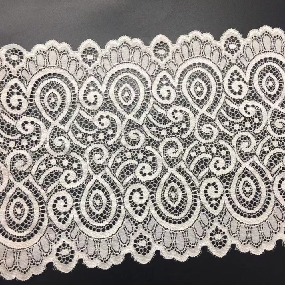 new design stretch lace trim high quality nylon spandex lace trim fabric