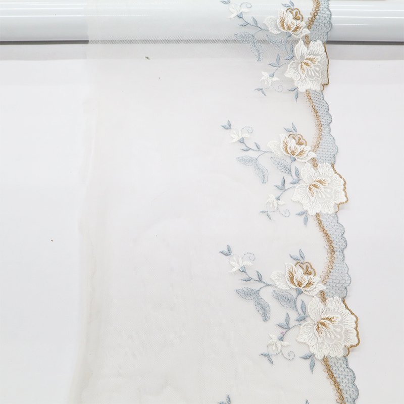 Elegant Flower pattern design 19cm embroidery lace trim for Lingerie Underwear