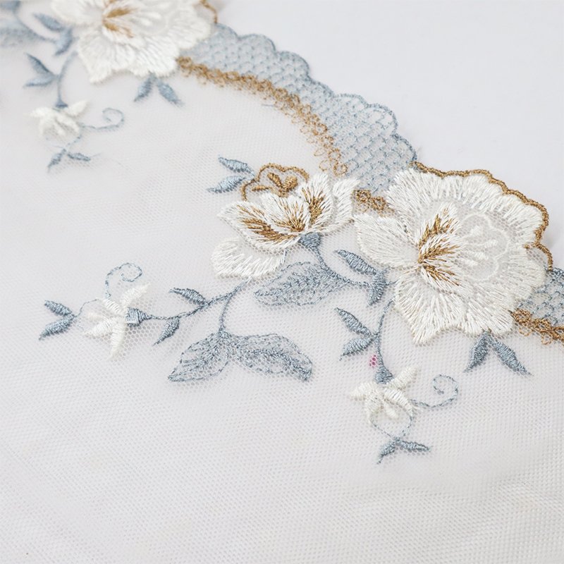Elegant Flower pattern design 19cm embroidery lace trim for Lingerie Underwear