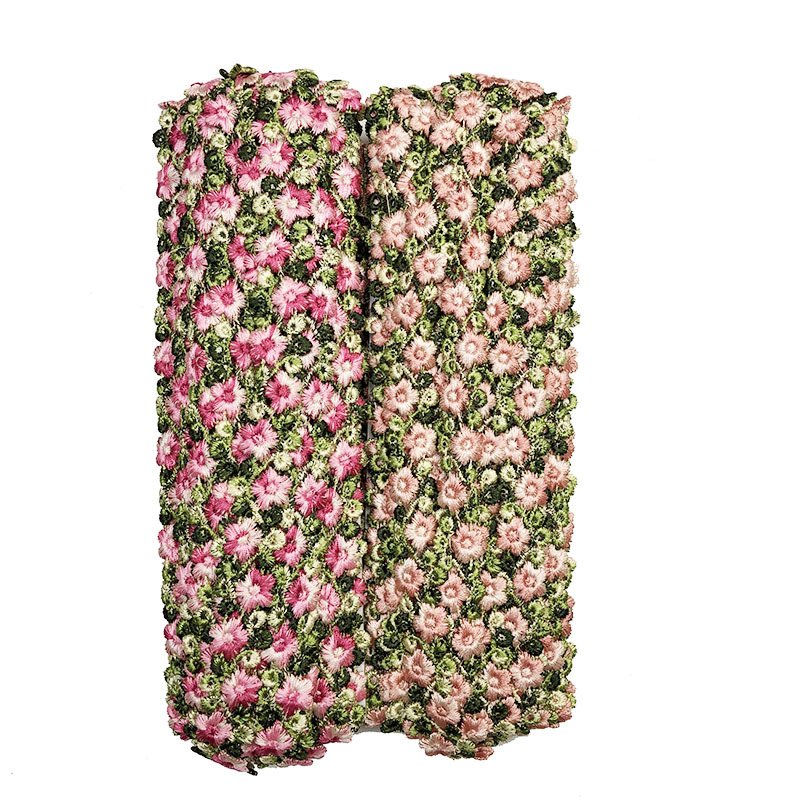 LS457 2.2cm Small Flower Green Leaves Water soluble Embroidery Lace Trim For Garments Decorative Lace Accessories