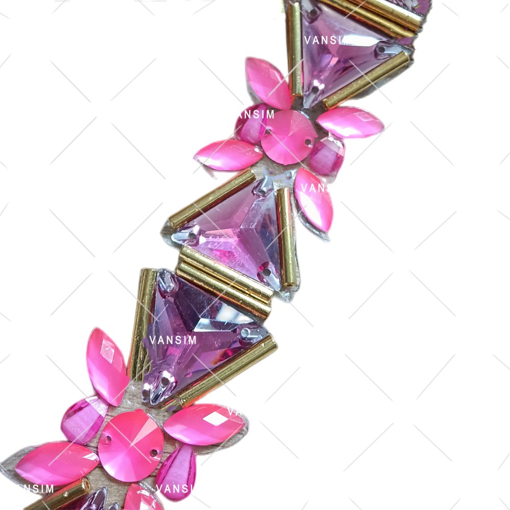 Costume iron on rhinestone applique resin gems colorful stone carnival trimming Carnival cloth