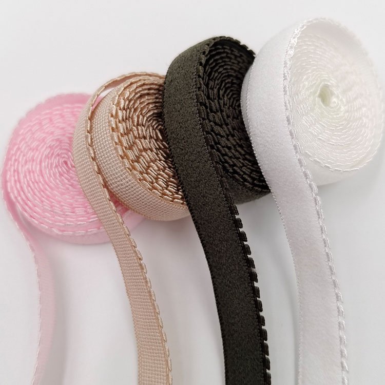 Quality underwear accessories decorative nylon plush elastic band webbing sewing trim shoulder webbing bra strap elastic
