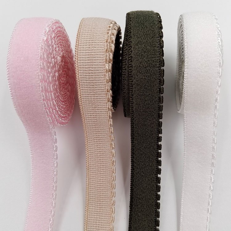 Quality underwear accessories decorative nylon plush elastic band webbing sewing trim shoulder webbing bra strap elastic