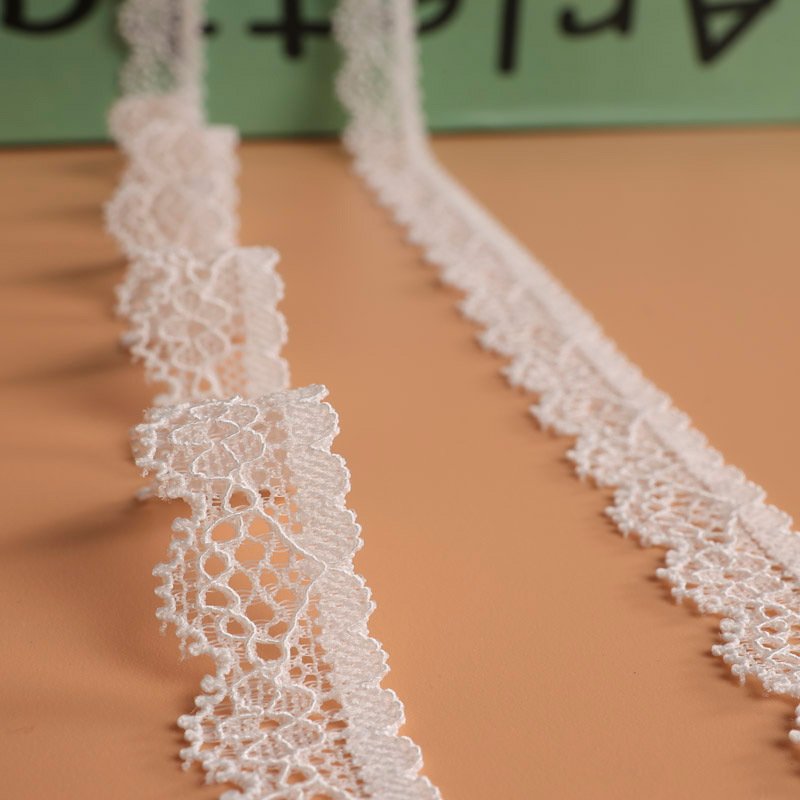 wholesale 1.5 cm elastic spandex lace trim for garment white jacquard lingerie stretch lace
