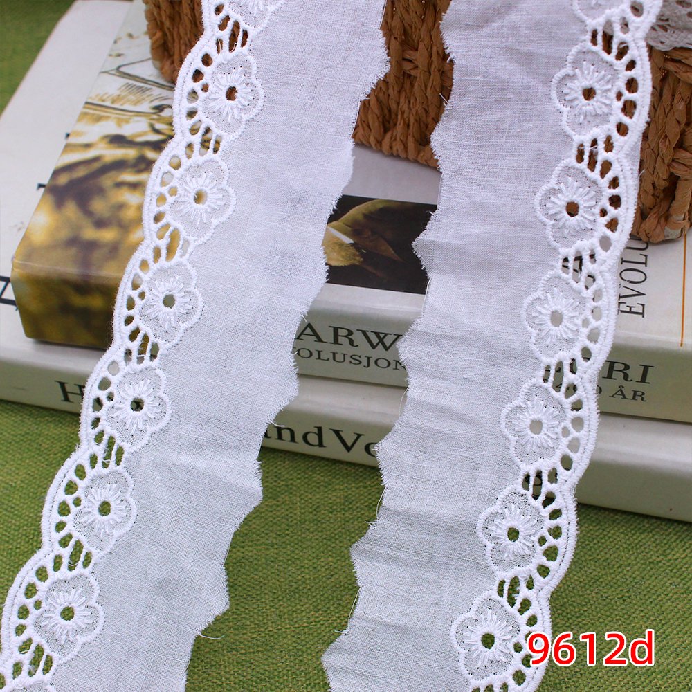 China wholesale white eyeletl trim lace 5cm 100% Cotton trim Decoration Accessories
