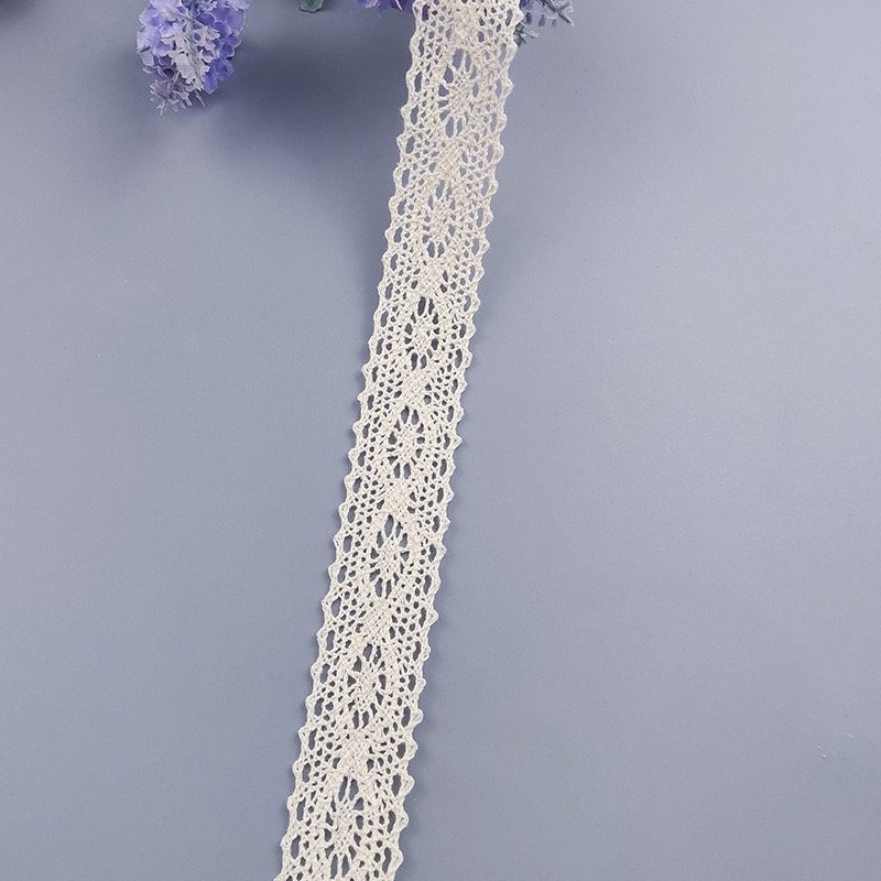 Cotton Lace Trim Vintage Lace Ribbon Crochet Cotton Lace Scalloped Edge for Bridal Wedding Decor DIY Craft Sewing Supplies