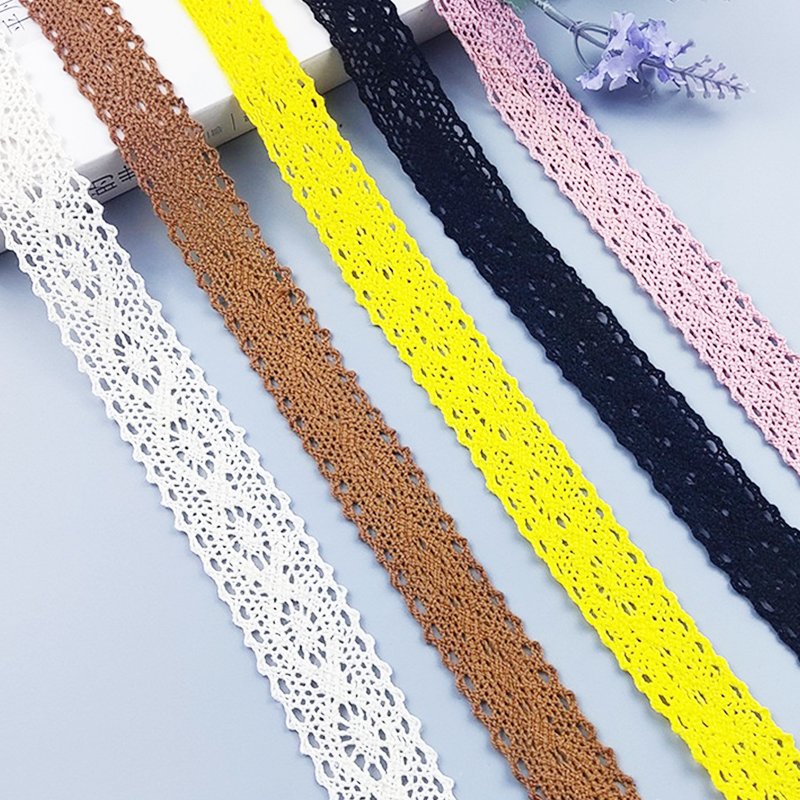 Cotton Lace Trim Vintage Lace Ribbon Crochet Cotton Lace Scalloped Edge for Bridal Wedding Decor DIY Craft Sewing Supplies
