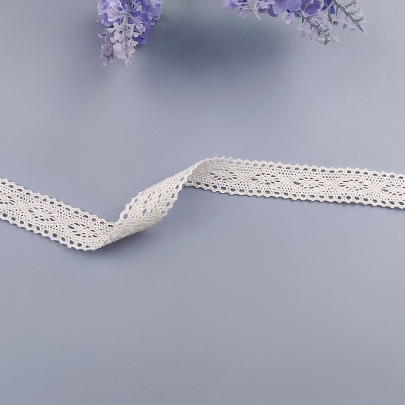 Cotton Lace Trim Vintage Lace Ribbon Crochet Cotton Lace Scalloped Edge for Bridal Wedding Decor DIY Craft Sewing Supplies