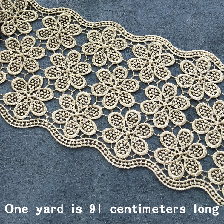 Customized and professional production of Italian gold wide fabric with lace trim for headwear JB59