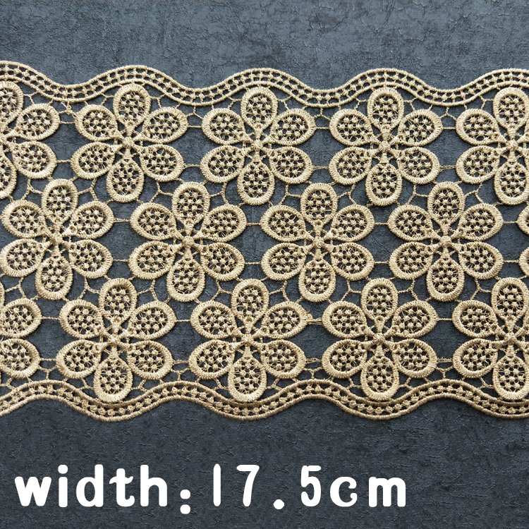 Customized and professional production of Italian gold wide fabric with lace trim for headwear JB59