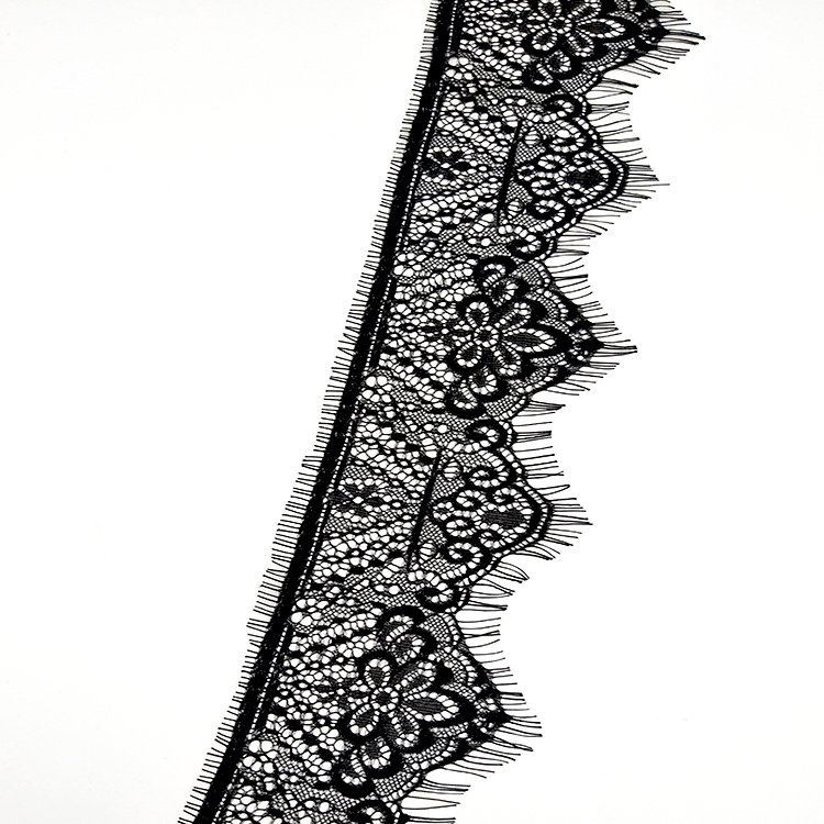8CM Black White Eyelash Lace Trim Nylon Border Lace Trim Water Soluble Lace Trim