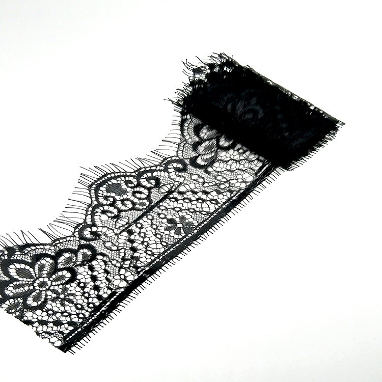 8CM Black White Eyelash Lace Trim Nylon Border Lace Trim Water Soluble Lace Trim