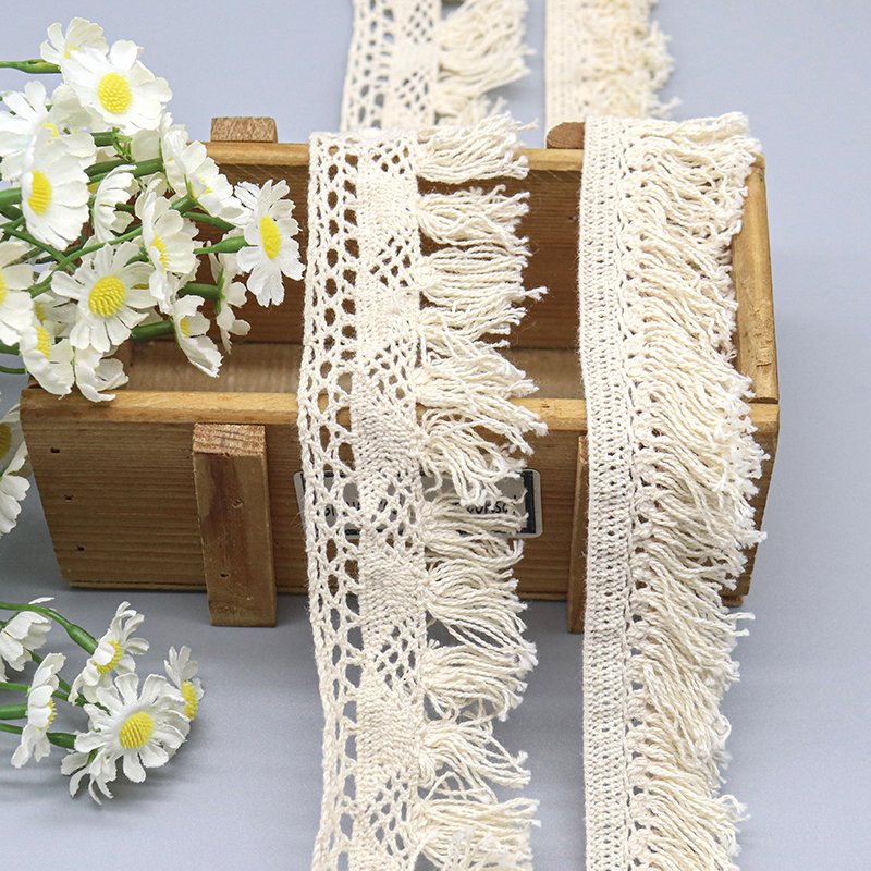 Custom Fancy tassels eyelets soft lace for trims cheap decorative lace trim for clothing