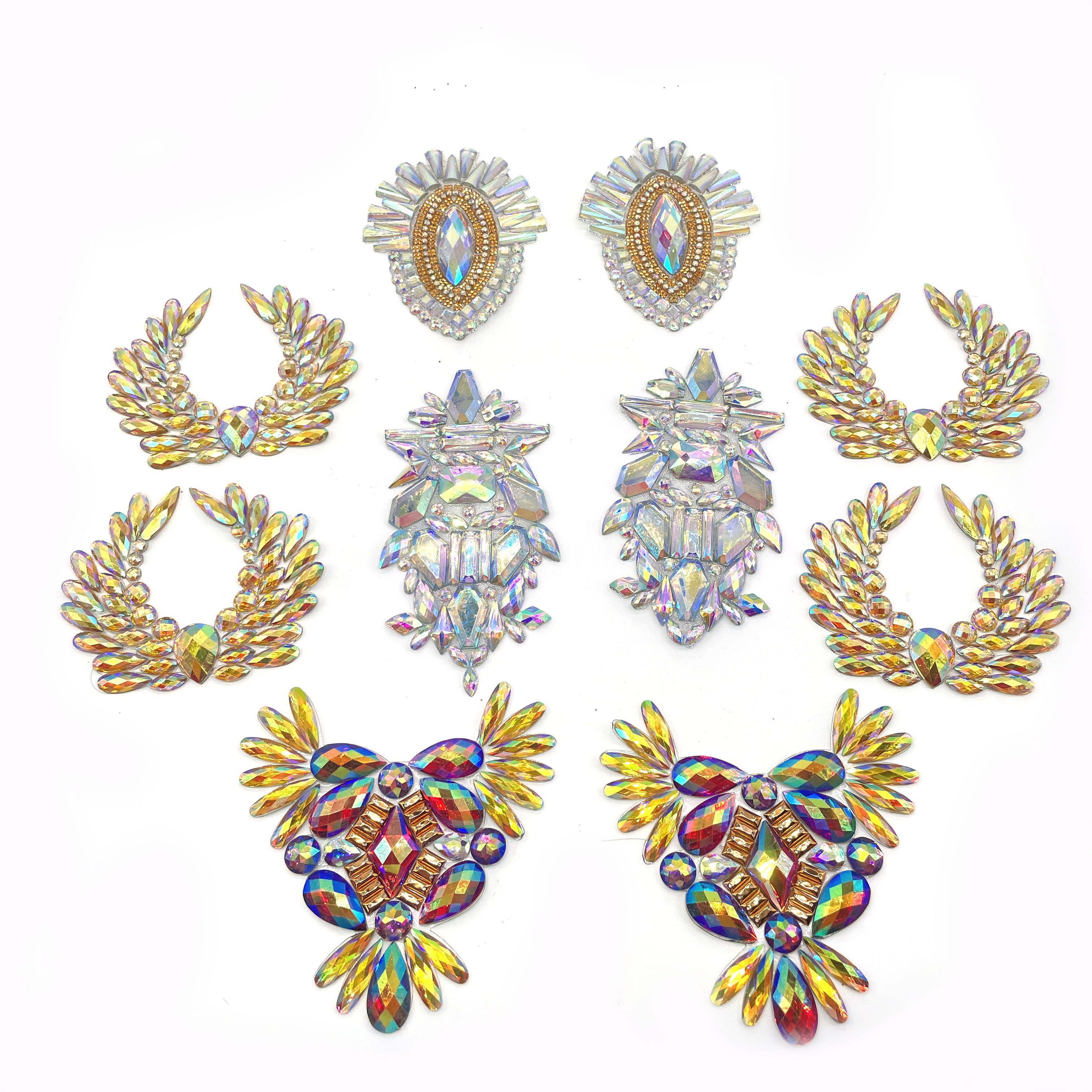 Brazil Carnival ST LUCIA Rhinestone Trim Applique for Shoes & Costume Crafts Decoration Crystal Diamond Rhinestones