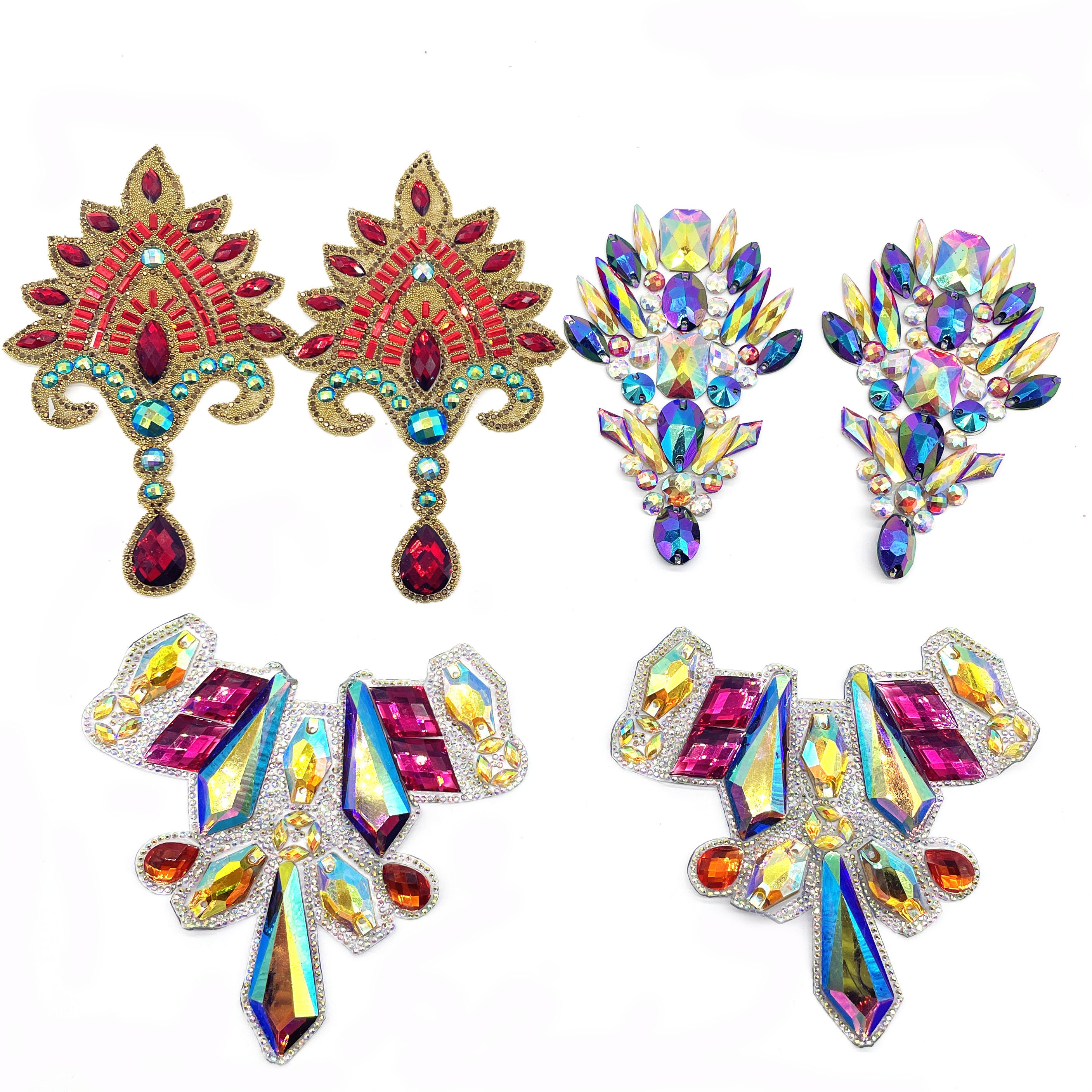Brazil Carnival ST LUCIA Rhinestone Trim Applique for Shoes & Costume Crafts Decoration Crystal Diamond Rhinestones