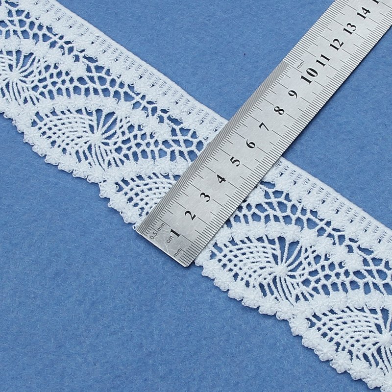 Factory customized white milk silk polyester water-soluble guipure lace embroidery border lace trim for garment decoration