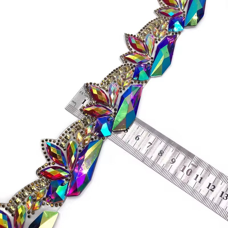 2024 Customs Hot Fix Resin Rhinestone Tape Trims for Carnival Decorations Diamond Trimming Caribbean launched