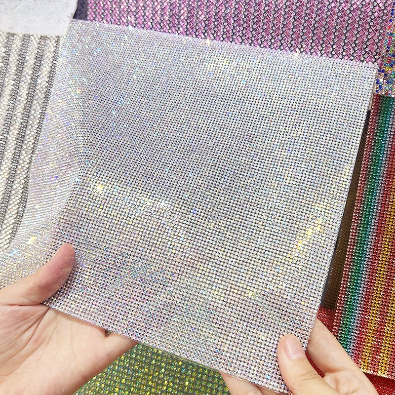 40*24 cm Crystal Rhinestone Sheet Self Adhesive Trim Glass Rhinestone Sheet Hot fix Diamond For Decoration