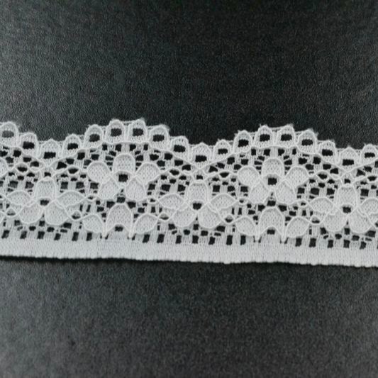 TUTON Manufacturer Round Shape Stretch White Floral Professional Elastic Lace Trim