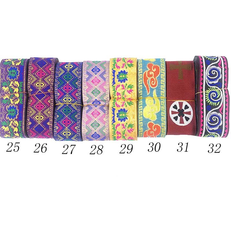 5cm diy national garment ribbon webbing embroidery colored flower pattern jacquard home textile costume collar lace ethnic trim