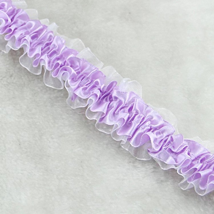 4cm Elastic Stretch Lace Trimming DIY Clothing Headwear Crafts Doll Decorate Accessories Stretchy Pleated Lace