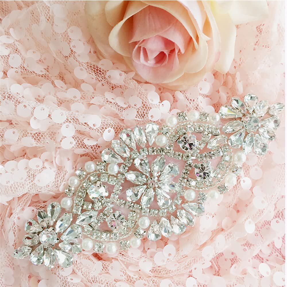 Custom quality use custom design rhinestone trimming applique for clothes accessories