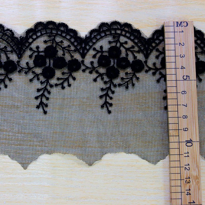 top quality popular embroidery white milk silk yards embroidery lace fabric border lace trim lace accessories