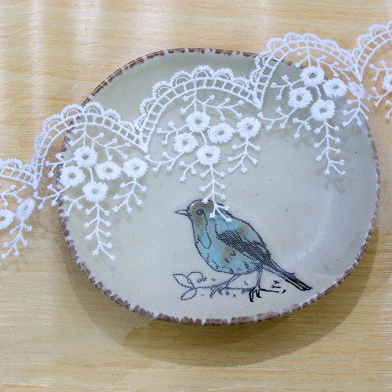 top quality popular embroidery white milk silk yards embroidery lace fabric border lace trim lace accessories