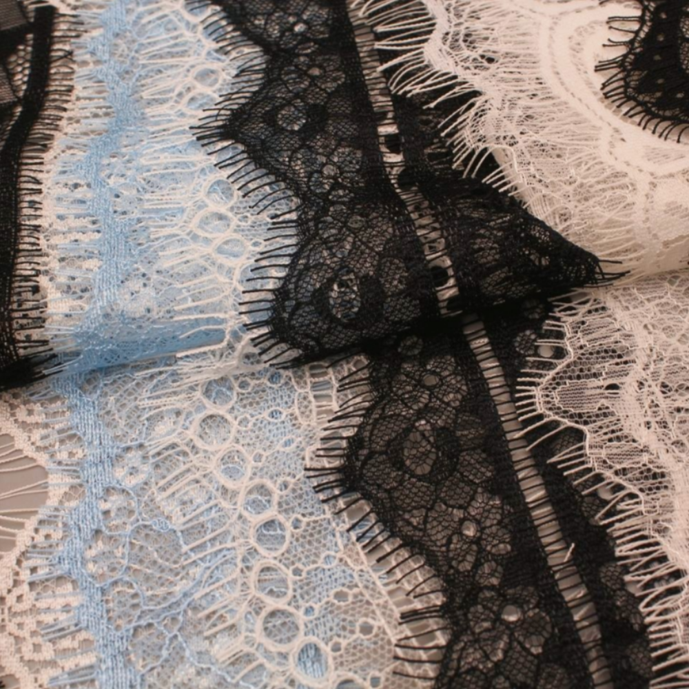 High Quality Fast Delivery Nylon Lace Trim Japanese Style French Lace Shirt Custom Width Knitted Fabric for Clothing Decoration