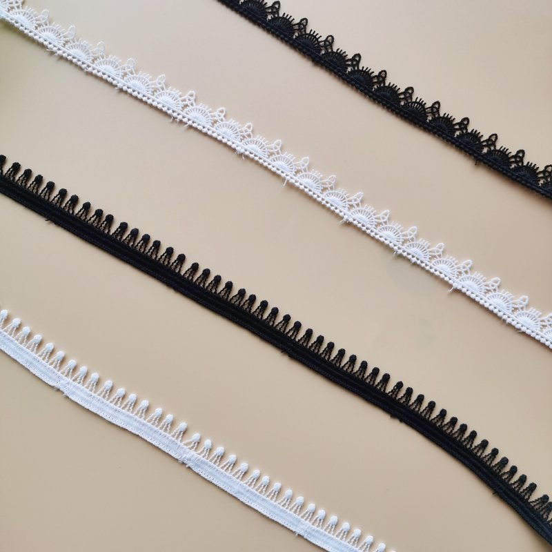 Garment Accessories Embroidery Manufacturers Hot 100% Polyester Lace White Embroidery Fabric Water Soluble Wedding Lace Trimming