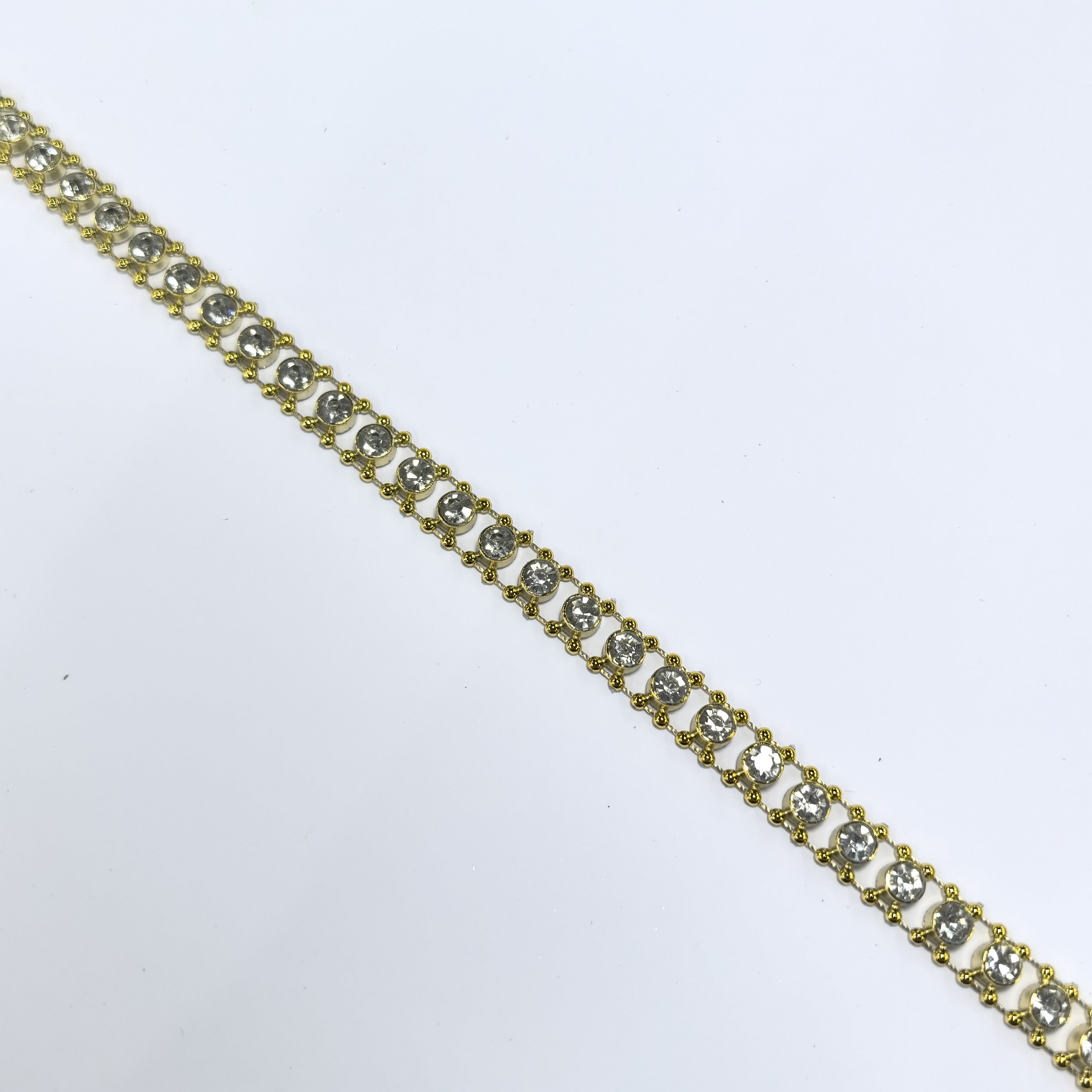 A Row Sewing Trim Strass Ribbon Rhinestone Chain Flower Shape Rhinestone Strand Brassiness Chain Link for Garment