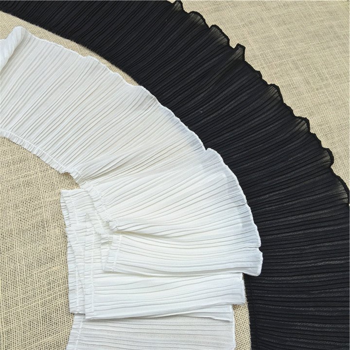 Soft chiffon pleated pleated skirt fabric lace trim accessories