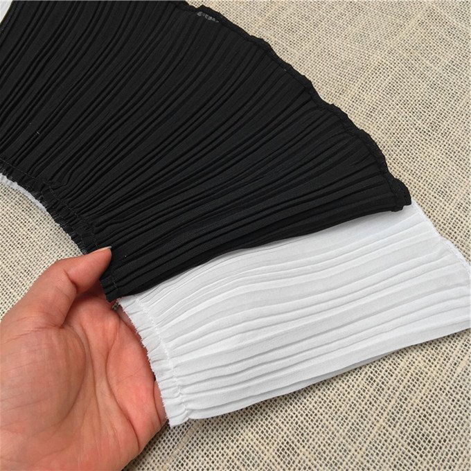 Soft chiffon pleated pleated skirt fabric lace trim accessories