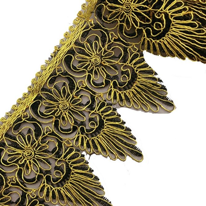 Wholesale Rayon Embroidery Scalloped Lace Trim 12.5cm Wide for Bridal Wedding Organza Fabric