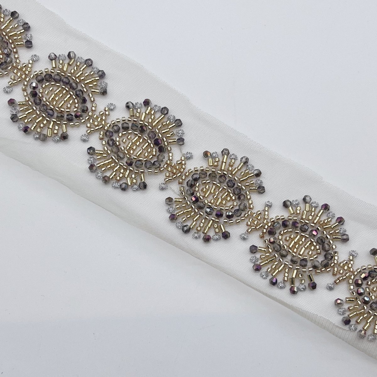 2024 Guatemala 3.5CM new design Camo Diamond Beaded Colored bead Lace can be customized top skirt beaded lace trim