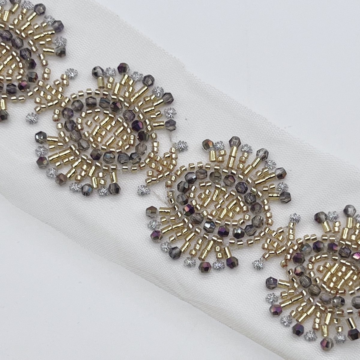 2024 Guatemala 3.5CM new design Camo Diamond Beaded Colored bead Lace can be customized top skirt beaded lace trim