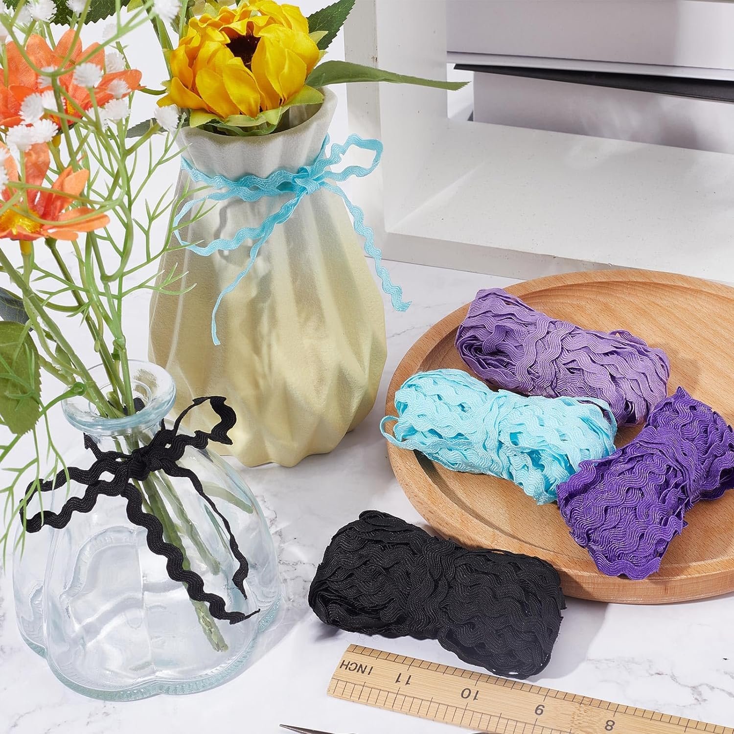 5mm Ribbon Rick Rack Fringe Trim Ric Rac Webbing Edge Lace Fringe for Sewing Flower Making Dress Accessories
