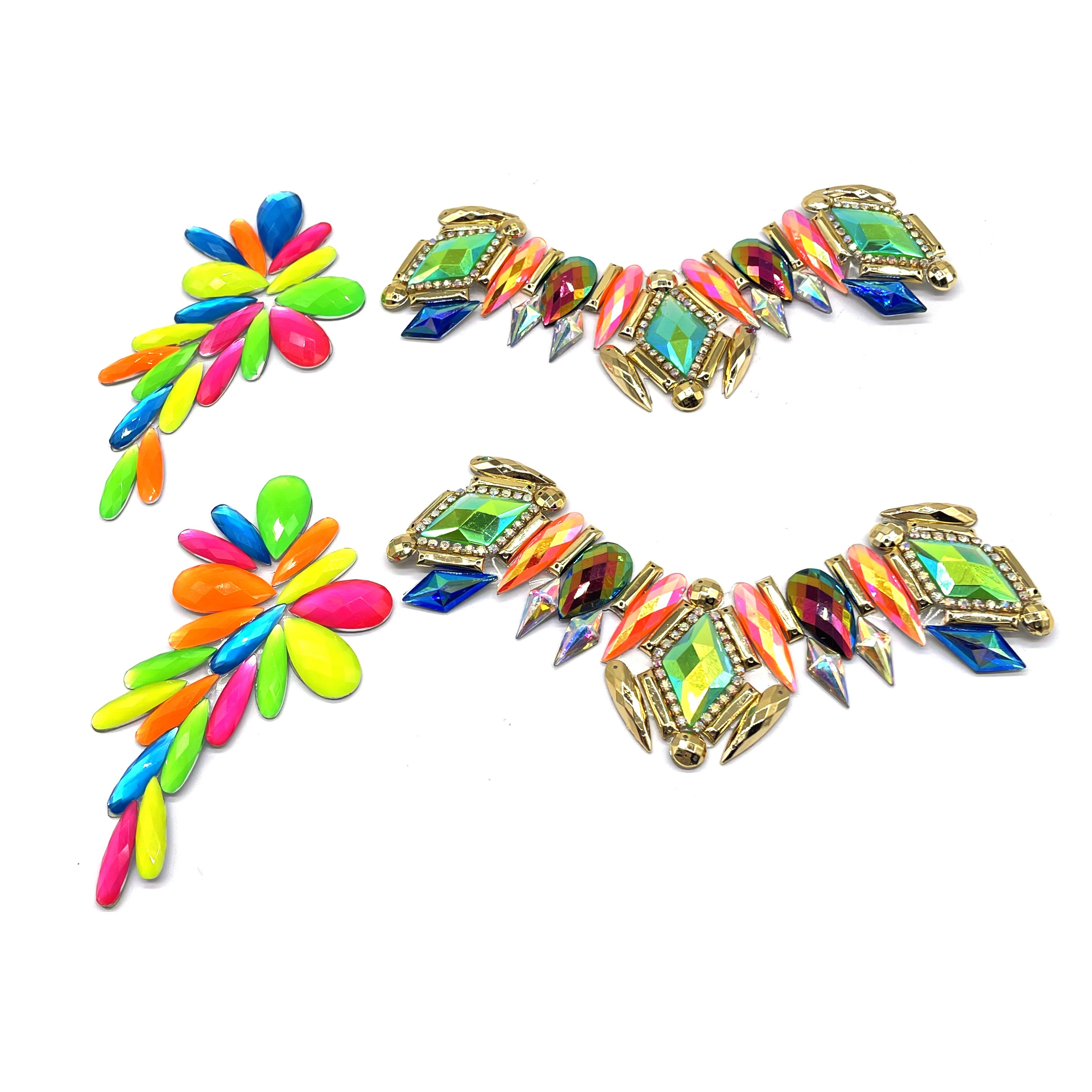 2025 carnival Supply Hot fix Rhinestone Trim Iron On Crystal Appliques for Trinidad Caribbean carnival costumes Accessories