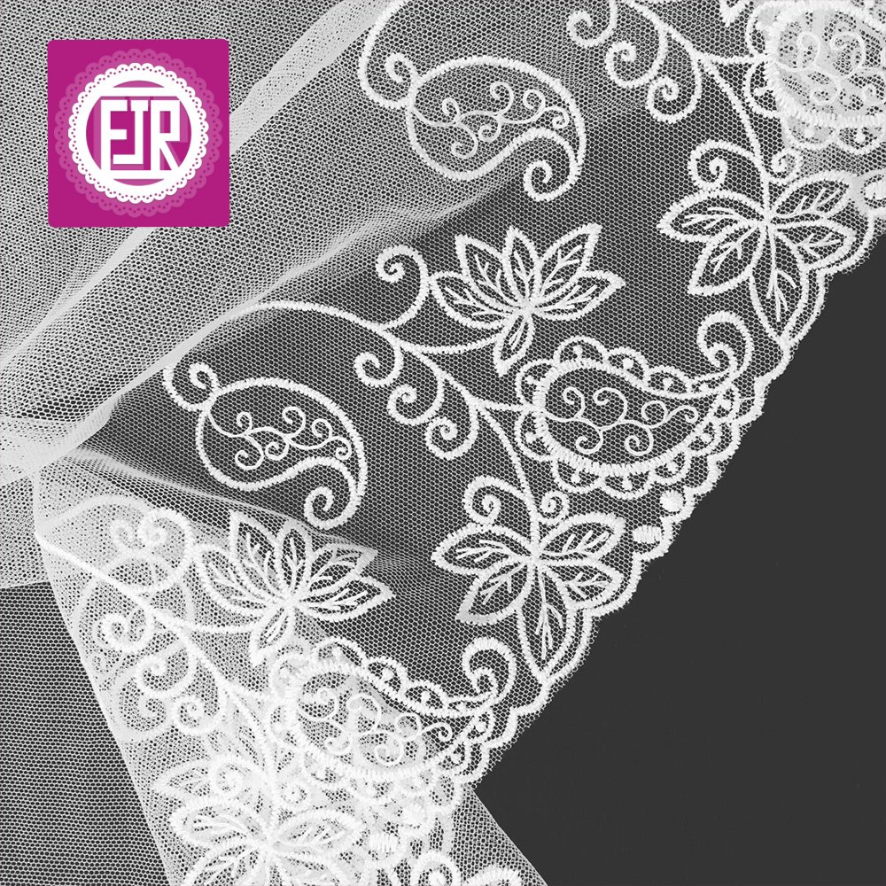 high quality embroidered lace trim for garment and decoration