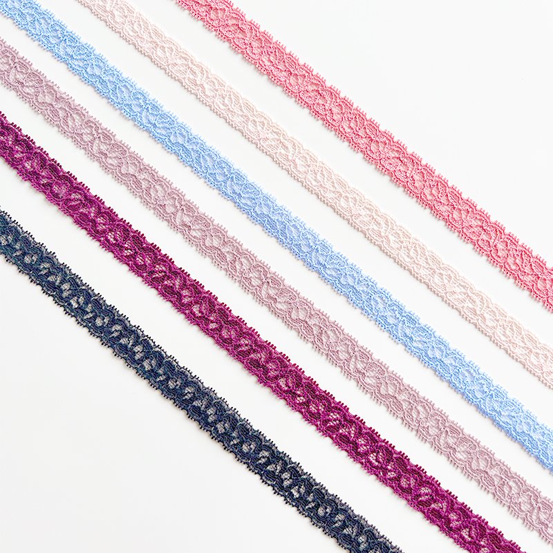Custom Color 1.5Cm Narrow Lace Trim For Women Sexy Lingerie French Tricot Elastic Lace