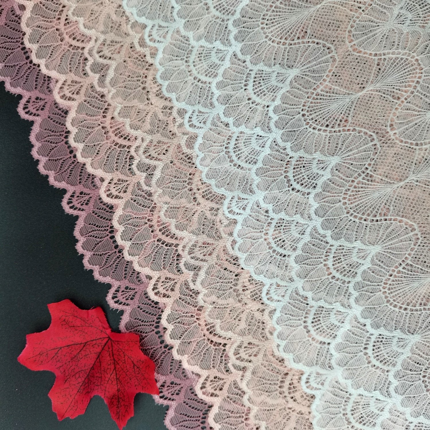 High Quality Nylon Spandex Thin Tulle Brocade Lace Trim Classical Wave Pattern Elastic Lace Embellished Mesh Lingerie Fabric
