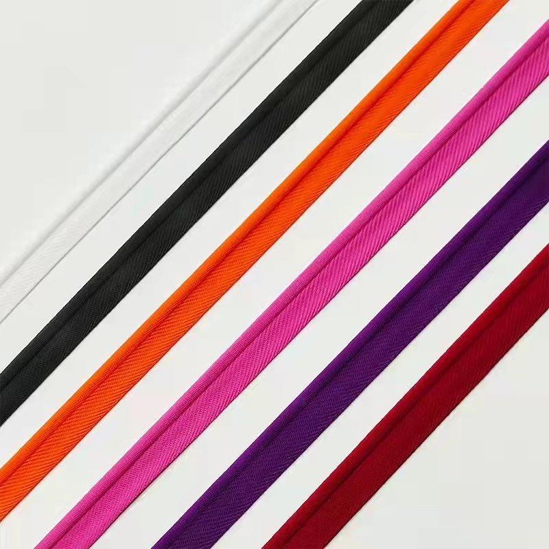 1cm Woven Core Rope Tape Piping Cord Polyester Satin Cloth Braided Wrapping Strip For Home Textile