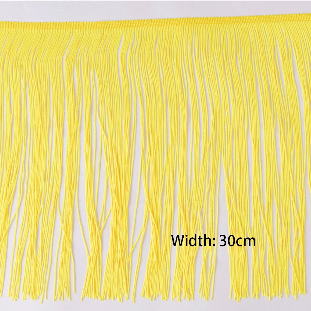 30cm Long Fringe Lace Tassel Polyester Lace Trim Tassel Fringe For Wedding Stage Clothes Accessories
