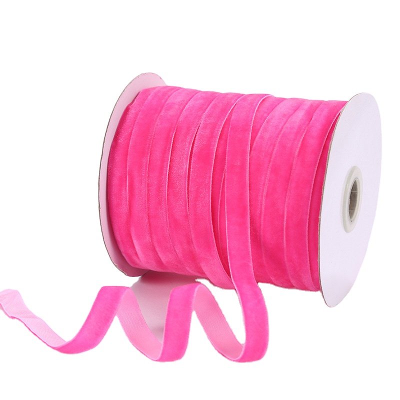 Hot Selling Custom Color Velvet Ribbon Single Faced Velvet Tape Gift Packing Christmas Velvet Trim Ribbon