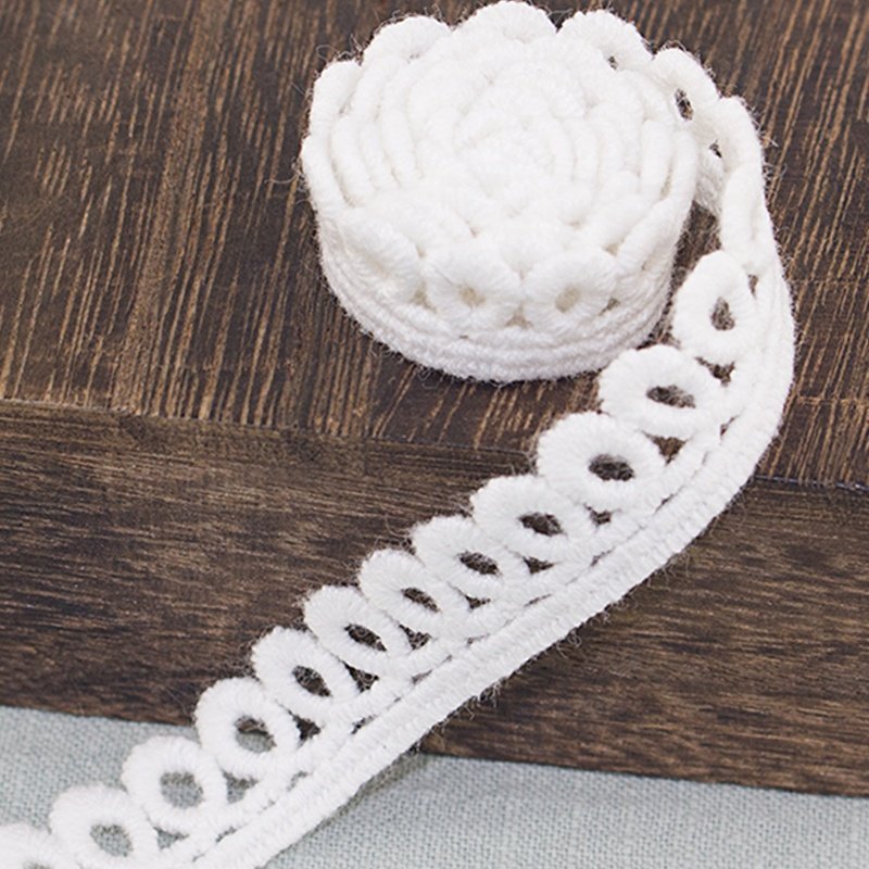 Wholesales Lace Trimmings Applique 100% Cotton Crocheted Water Soluble Lace Trim Accessories For Garment Dress