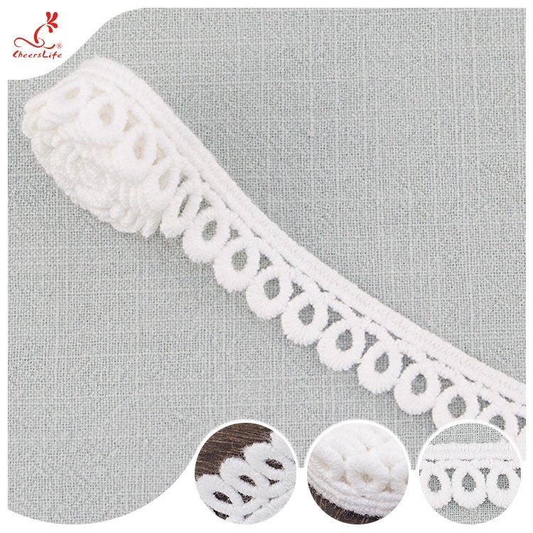 Wholesales Lace Trimmings Applique 100% Cotton Crocheted Water Soluble Lace Trim Accessories For Garment Dress