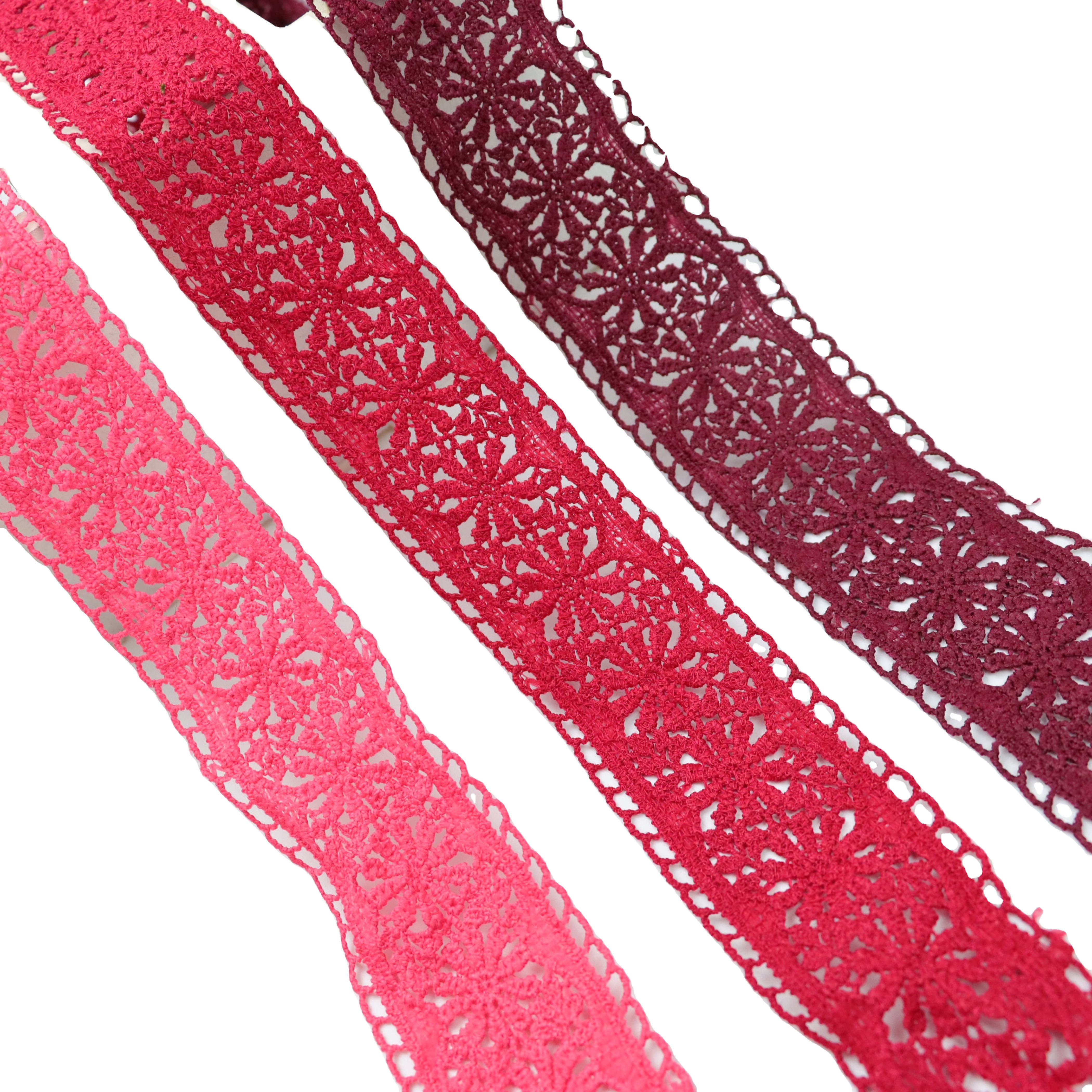 Ribete de encaje OEM wholesale polyester material border embroidery lace trim