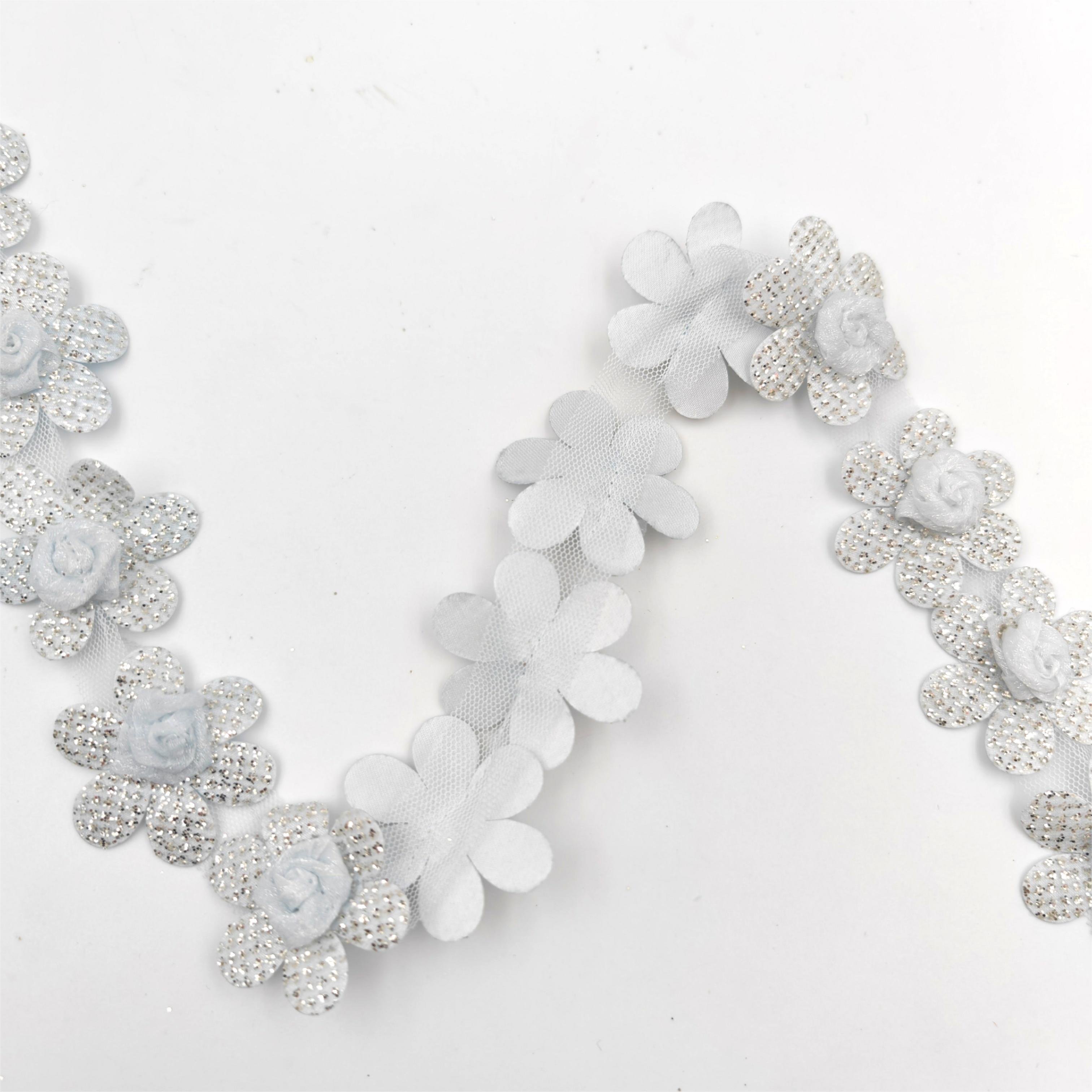Wholesale Sequin lace Trim mesh flower lace chemical lace 3D for Women Clothes Decoration