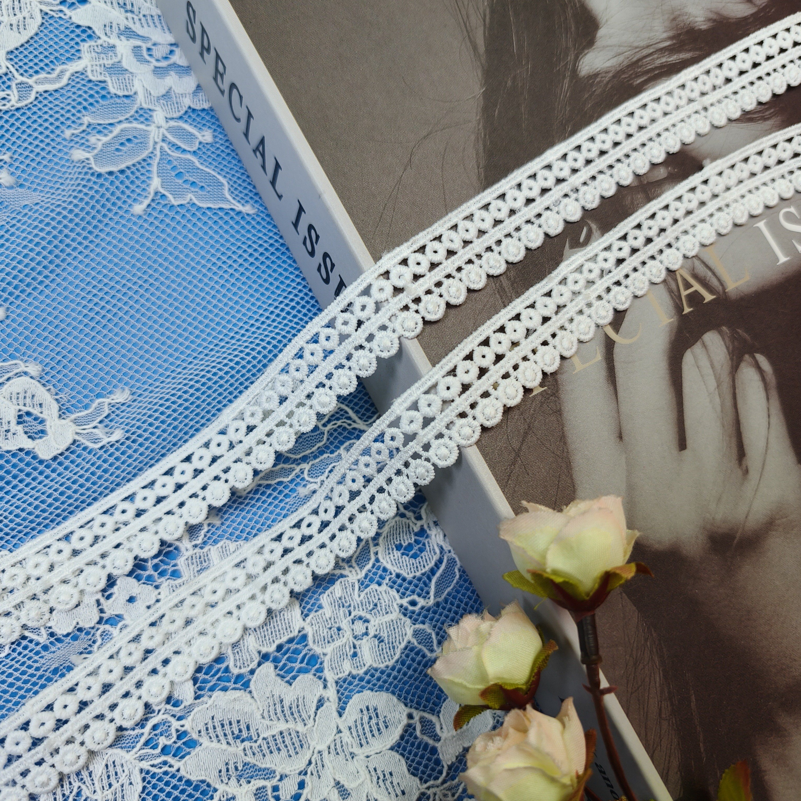 Hot Sale French Flower Trim Border Trimming Water Soluble Lace Trim
