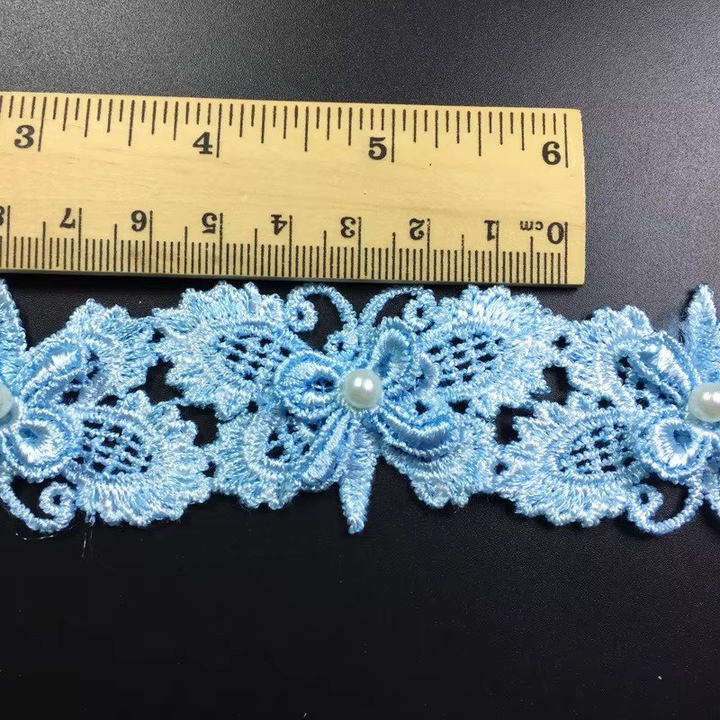 New 3D Butterfly Bead Embroidery Lace Trim Polyester DIY Decorative Accessory Feature Embroidered Lace Trim DDZ02